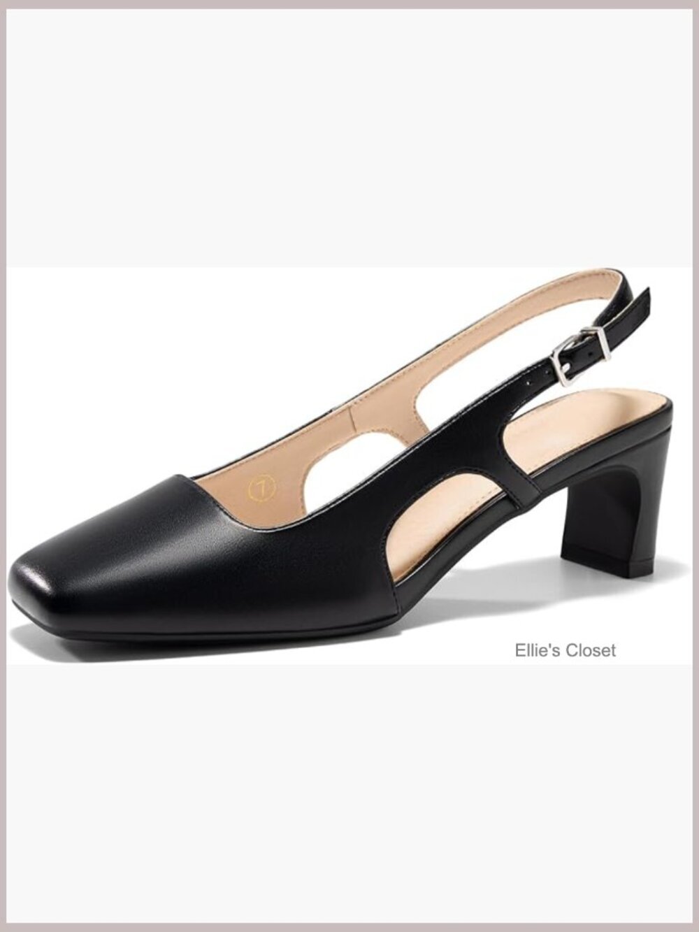 Slingback Chunky Low Heels Closed Square Toe Pumps Wedding Party Dress Shoes